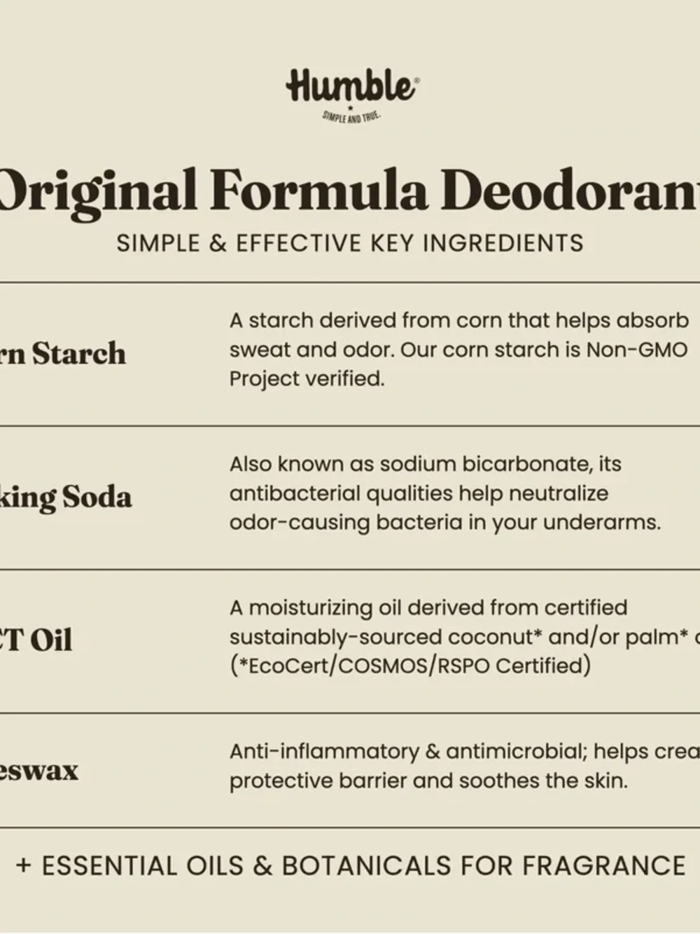 Humble Deodorant Palo Santo & Frankincense Stick - plastic free - brand new